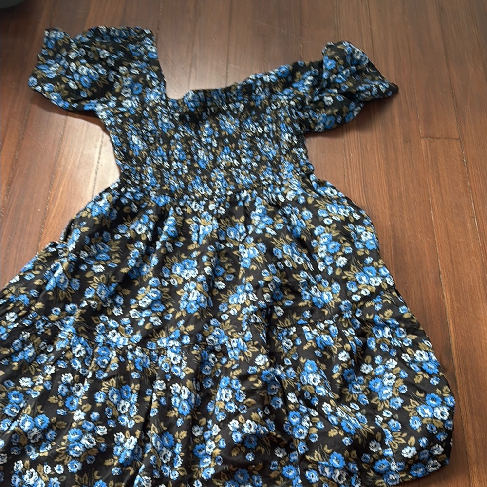 GAP Blue Off-the-Shoulder Flutter Sleeve Sundress